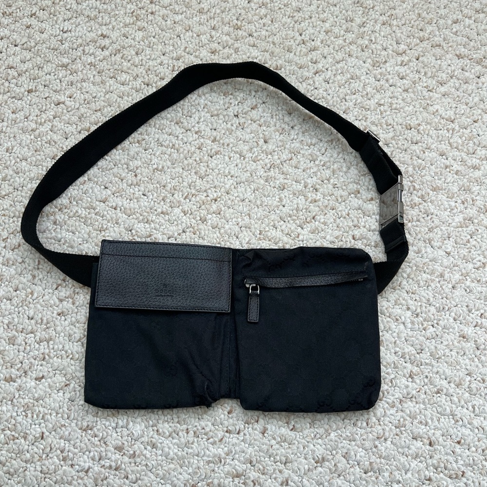 Gucci Black Belt Bag with Dual Pockets